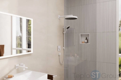 Шланговое подключение Hansgrohe Fixfit Square 26455700 с клапаном обратного потока, белый - купить с доставкой по России фото 5