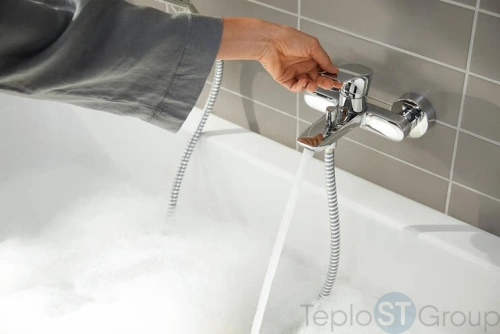 Смеситель для ванны c душем Hansgrohe Rebris E 72450000, хром - купить оптом у дилера TeploSTGroup по всей России ✅ ☎ 8 (800) 600-96-13 фото 4