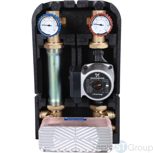 Stout SDG-0038 Насосная группа с теплообменником 28 пластин,с насосом Grundfos UPSO 25-65 в теплоизоляции - купить с доставкой по России