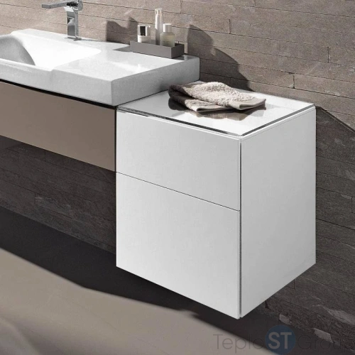 Шкафчик боковой низкий 450х510х462мм Geberit Xeno2 500.504.01.1 белый глянец - купить оптом с доставкой по России фото 3