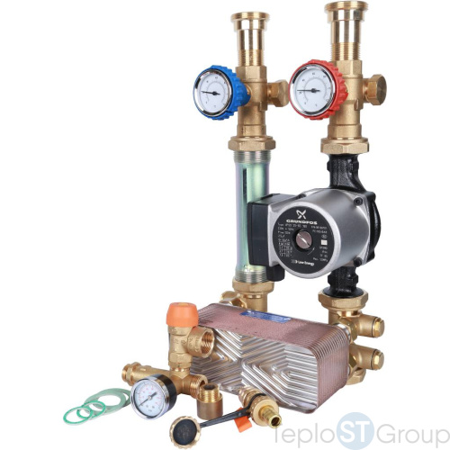 Stout SDG-0038 Насосная группа с теплообменником 34 пластины,с насосом Grundfos UPSO 25-65 в теплоизоляции - купить с доставкой по России фото 12