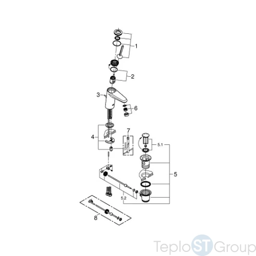 Смеситель для раковины Grohe Eurodisc 23425000 - купить оптом у дилера TeploSTGroup по всей России ✅ ☎ 8 (800) 600-96-13 фото 4