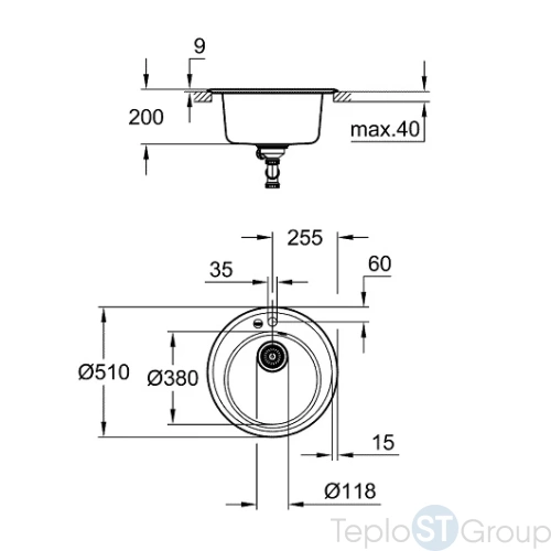 Мойка кухонная Grohe K200 31656AP0 черный гранит - купить с доставкой по России фото 3