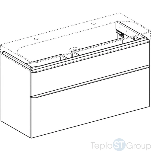 Тумба под раковину Geberit Smyle Square 120 500.355.JR.1 орех пекан - купить с доставкой по России фото 2