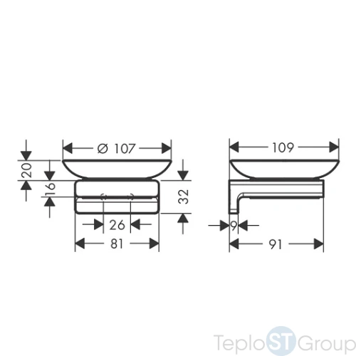 Мыльница для ванной Hansgrohe AddStoris 41746670 черная - купить оптом у дилера TeploSTGroup по всей России ✅ ☎ 8 (800) 600-96-13 фото 3