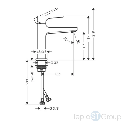 Cмеситель для раковины Hansgrohe Metropol 110 74507000 со сливным клапаном Push-Open - купить оптом у дилера TeploSTGroup по всей России ✅ ☎ 8 (800) 600-96-13 фото 3