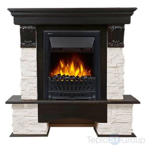Портал Firelight Pietra Classic камень белый, шпон венге - купить оптом с доставкой по России