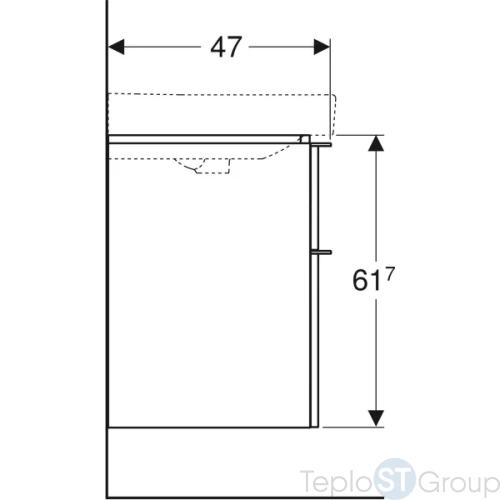 Тумба под раковину Geberit Smyle Square 90 500.354.JK.1 лава - купить с доставкой по России фото 3