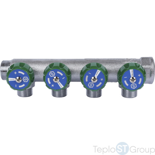 Stout SMB-6850-341204 коллектор регулирующий 3/4 , 4 отвода 1/2 - купить оптом с доставкой по России фото 2