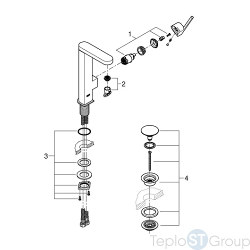 Смеситель для раковины Grohe Plus 23873003 - купить оптом у дилера TeploSTGroup по всей России ✅ ☎ 8 (800) 600-96-13 фото 4