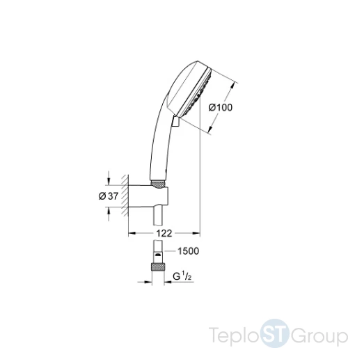 Душевой набор GROHE New Tempesta Cosmopolitan 100 III 27588002 хром - купить с доставкой по России фото 2