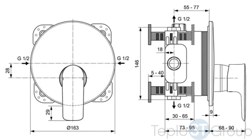 Смеситель для душа Ideal Standard Connect Air A7034AA (внешняя часть) - купить оптом у дилера TeploSTGroup по всей России ✅ ☎ 8 (800) 600-96-13 фото 3