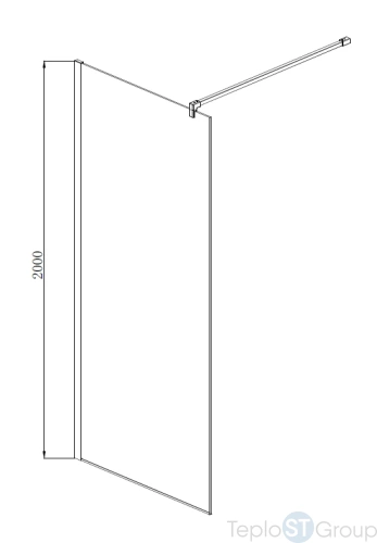 Душевая перегородка Aquatek Walk in AQ WIW Print 10020BL 1000x2000 с держателем - купить оптом с доставкой по России фото 2