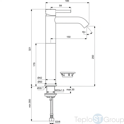 Смеситель для раковины Ideal Standard Ceraline BC269AA - купить с доставкой по России фото 3