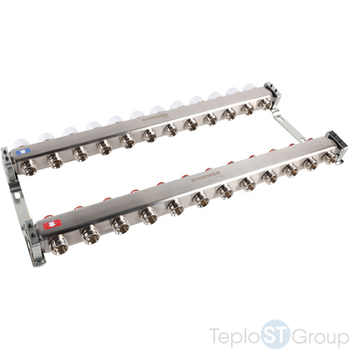 Rommer RMS-3200-000012 Rommer Коллектор из нержавеющей стали без расходомеров 12 вых. - купить оптом с доставкой по России фото 6