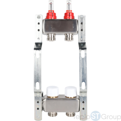 Rommer RMS-1200-000002 Rommer Коллектор из нержавеющей стали с расходомерами 2 вых. - купить оптом с доставкой по России фото 2