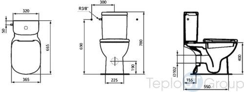 Чаша унитаза Ideal Standard Tempo T331201 горизонтальный выпуск - купить с доставкой по России фото 2