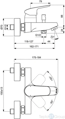 Набор для ванны 3 в 1 Ideal Standard Ceraflex BD001AA - купить с доставкой по России фото 3