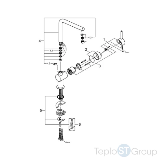 Смеситель для кухни Grohe Minta 31375000 - купить оптом у дилера TeploSTGroup по всей России ✅ ☎ 8 (800) 600-96-13 фото 4