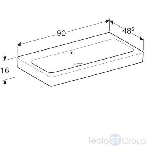 Раковина подвесная Geberit (Keramag) iCon 90 124093000 с переливом, без отверстия под смеситель, белая - купить с доставкой по России фото 5