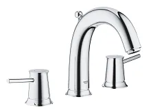 Смеситель для раковины GROHE BauClassic 20470000 двухвентильный, с донным клапаном, хром - купить оптом у дилера TeploSTGroup по всей России ✅ ☎ 8 (800) 600-96-13