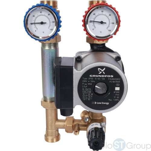 Stout SDG-0007 Насосная группа с 3-х ходовым приводным смесителем 3/4" с насосом Grundfos UPSO 15-65 130 - купить оптом с доставкой по России фото 3