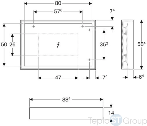 Зеркало с подсветкой Geberit Citterio 88x54 500.572.JJ.1 темный дуб - купить с доставкой по России фото 2