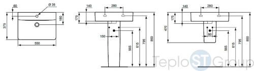 Раковина Ideal Standard Connect 55x37 E788601 - купить с доставкой по России фото 3