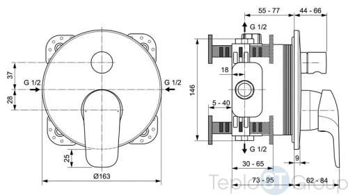 Смеситель для ванны Ideal Standard Ceraflex (внешняя часть) A6725AA - купить с доставкой по России фото 3