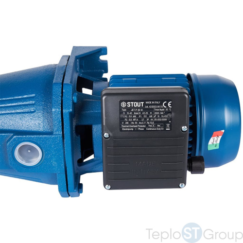 Stout SPJ-0002-000080 насос поверхностный, корпус-чугун,раб.колесо-норил, Q-40л/мин, H-42м - купить с доставкой по России фото 3