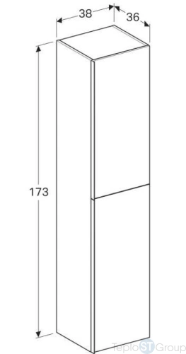 Шкафчик высокий Geberit Acanto 38x173 500.619.JL.2 - купить оптом у дилера TeploSTGroup по всей России ✅ ☎ 8 (800) 600-96-13 фото 2