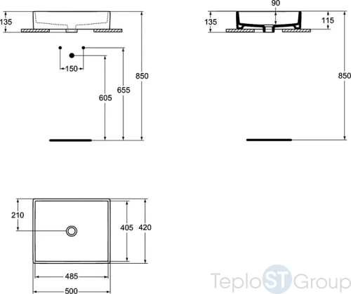 Раковина Ideal Standard Strada 50x42 K077601 - купить с доставкой по России фото 3