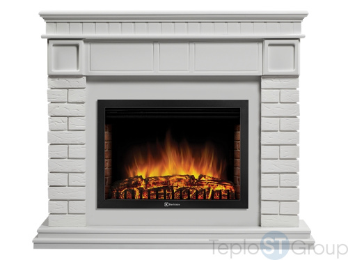 Портал Firelight Bricks 25 камень белый, белая эмаль - купить оптом с доставкой по России