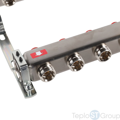 Rommer RMS-3201-000011 Rommer Коллектор из нержавеющей стали без расходомеров, с клапаном вып. воздуха и сливом 11 вых. - купить оптом с доставкой по России фото 3