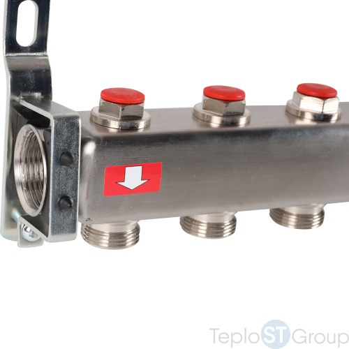 Rommer RMS-3201-000011 Rommer Коллектор из нержавеющей стали без расходомеров, с клапаном вып. воздуха и сливом 11 вых. - купить оптом с доставкой по России фото 8