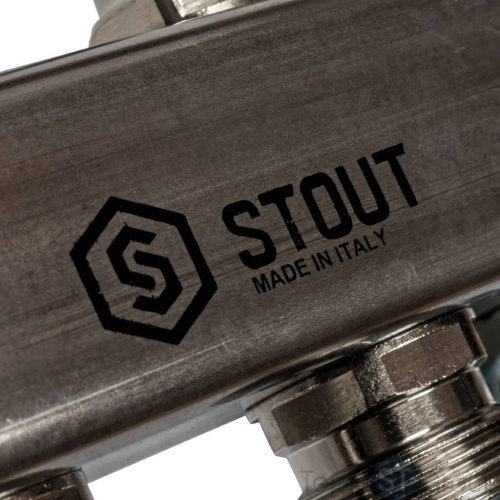 Stout Коллектор из нержавеющей стали для радиаторной разводки 10 вых. - купить оптом с доставкой по России фото 4