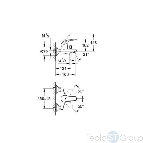 Смеситель для ванны Grohe Euroeco 32743000 - купить оптом у дилера TeploSTGroup по всей России ✅ ☎ 8 (800) 600-96-13 фото 3