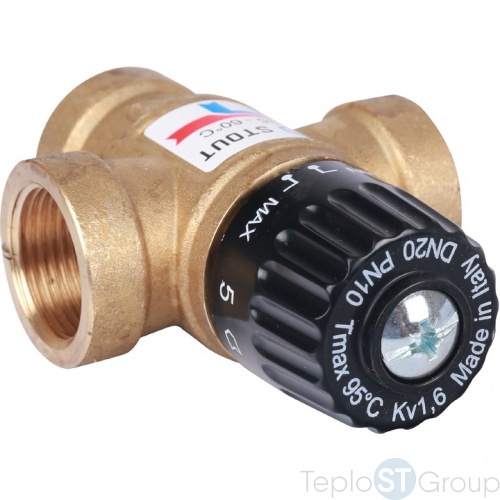 Термостатический смесительный клапан для систем отопления и ГВС 3/4"  ВР 35-60°С KV 1,6 - STOUT фото 5