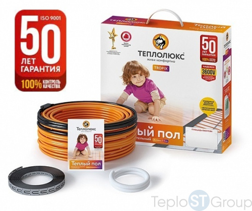 "Теплолюкс" Tropix ТЛБЭ 56,5 м - 1200 Вт.  Нагревательный кабель для теплого пола - купить оптом с доставкой по России