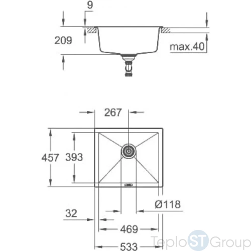 Мойка кухонная Grohe K700U 31654AT0 серый гранит - купить с доставкой по России фото 3