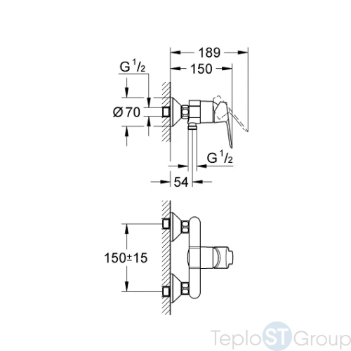 Смеситель для душа Grohe BauEdge 23333000 - купить с доставкой по России фото 3