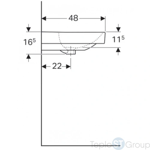 Раковина Geberit Smyle Square 75x48 500.249.01.1 - купить с доставкой по России фото 3