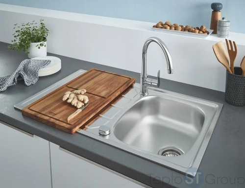 Мойка со смесителем для кухни GROHE K200 45-S 86/50 1.0 31562SD1 сталь - купить с доставкой по России фото 4