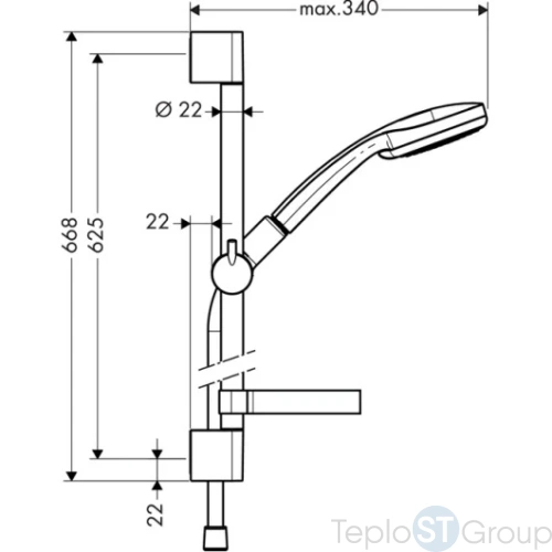 Душевой гарнитур Hansgrohe Croma 100 27775000 Multi/Unica’C 0,65 м, ½’ хром - купить с доставкой по России фото 5