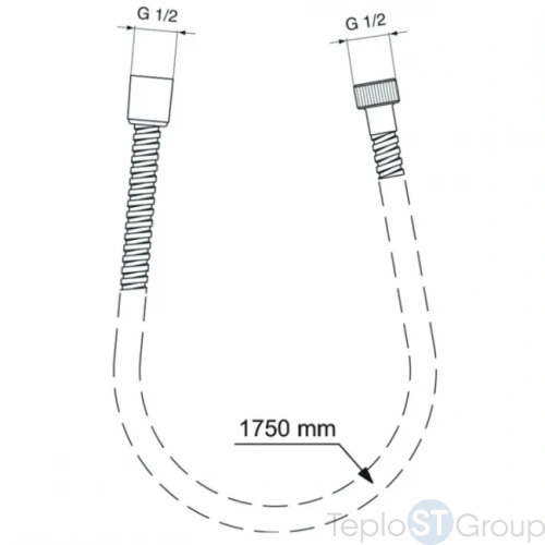 Металлический шланг для душа Ideal Standart METALFLEX 1750 мм BF175AA - купить с доставкой по России фото 2
