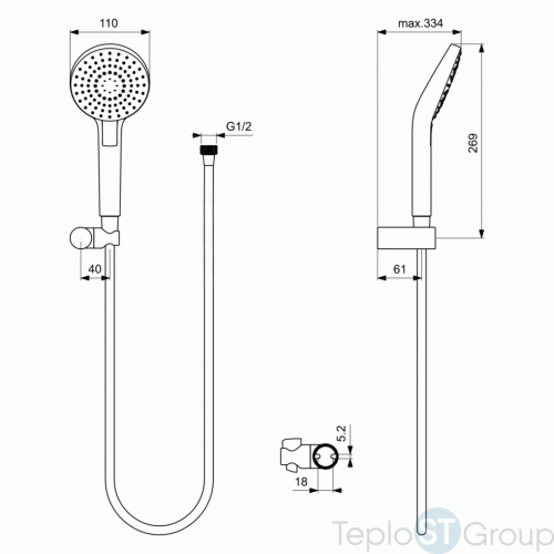 Душевой набор Ideal Standard IdealRain B2239AA хром - купить с доставкой по России фото 2