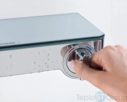 Смеситель для ванны с термостатом Hansgrohe Ecostat Select Push белый/хром 13151400 - купить с доставкой по России фото 5