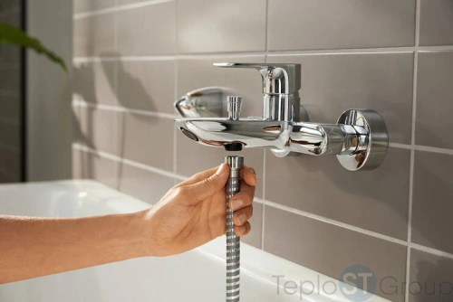 Смеситель для ванны c душем Hansgrohe Rebris E 72450000, хром - купить оптом у дилера TeploSTGroup по всей России ✅ ☎ 8 (800) 600-96-13 фото 5