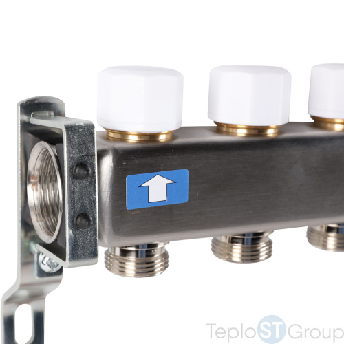 Rommer RMS-3201-000011 Rommer Коллектор из нержавеющей стали без расходомеров, с клапаном вып. воздуха и сливом 11 вых. - купить оптом с доставкой по России фото 9