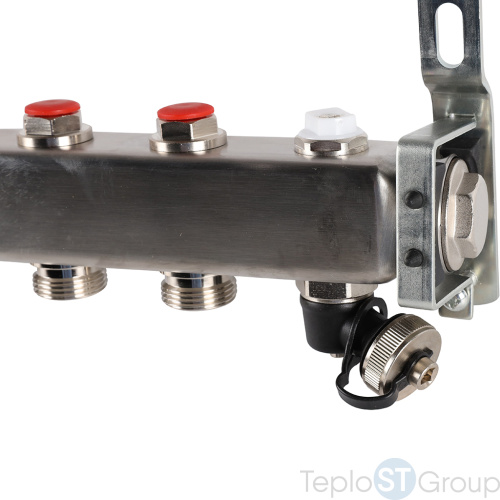 Rommer RMS-3201-000006 Rommer Коллектор из нержавеющей стали без расходомеров, с клапаном вып. воздуха и сливом 6 вых. - купить оптом с доставкой по России фото 8